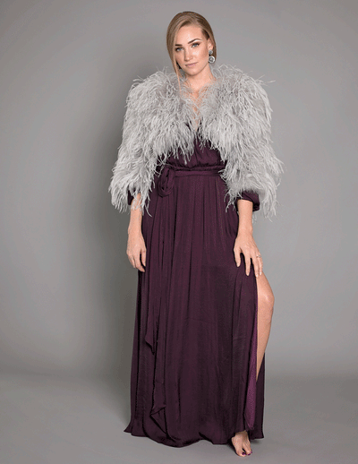 Blair Deluxe - Feather Jacket in Ash - Le NUAGE Luxe