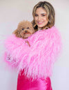 Barbie - Feather Jacket in Pink - Le NUAGE Luxe