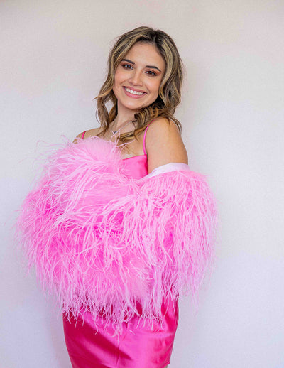 Barbie - Feather Jacket in Pink - Le NUAGE Luxe