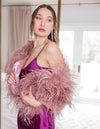 Daphne - Feather Cape in Dusty Rose - Le NUAGE Luxe