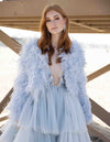 Featherly - Feather Jacket in Baby Blue - Le NUAGE Luxe