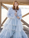 Featherly - Feather Jacket in Baby Blue - Le NUAGE Luxe