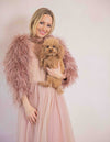 Sienna Feather Sleeves in Dusty Rose - Le NUAGE Luxe