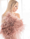 Sienna Feather Sleeves in Dusty Rose - Le NUAGE Luxe