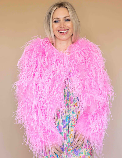 Barbie - Feather Jacket in Pink - Le NUAGE Luxe