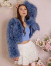 Lola - Crop Jacket in Denim Blue - Le NUAGE Luxe
