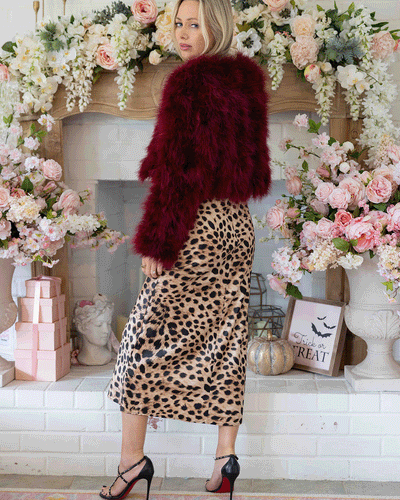 Lola - Crop Jacket in Merlot - Le NUAGE Luxe
