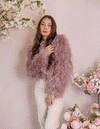 Raspberry - Feather Jacket in Mauve - Le NUAGE Luxe