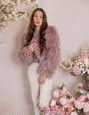 Raspberry - Feather Jacket in Mauve - Le NUAGE Luxe