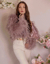 Raspberry - Feather Jacket in Mauve - Le NUAGE Luxe