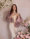 Raspberry - Feather Jacket in Mauve - Le NUAGE Luxe