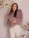 Raspberry - Feather Jacket in Mauve - Le NUAGE Luxe