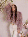 Raspberry - Feather Jacket in Mauve - Le NUAGE Luxe