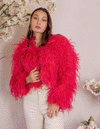 Watermelon - Feather Jacket in Watermelon Pink - Le NUAGE Luxe