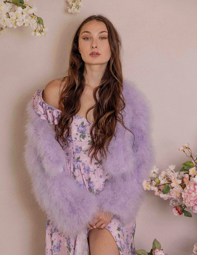 Lola - Crop Jacket in Lavender Fog - Le NUAGE Luxe