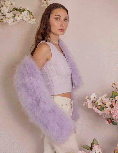 Lola - Crop Jacket in Lavender Fog - Le NUAGE Luxe