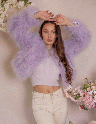 Lola - Crop Jacket in Lavender Fog - Le NUAGE Luxe