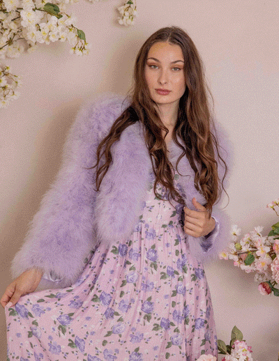 Lola - Crop Jacket in Lavender Fog - Le NUAGE Luxe