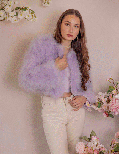 Lola - Crop Jacket in Lavender Fog - Le NUAGE Luxe