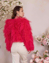 Watermelon - Feather Jacket in Watermelon Pink - Le NUAGE Luxe