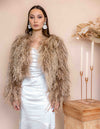 Featherly - Feather Jacket in Toffee - Le NUAGE Luxe