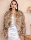 Featherly - Feather Jacket in Toffee - Le NUAGE Luxe