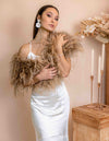 Daphne - Feather Cape in Toffee - Le NUAGE Luxe