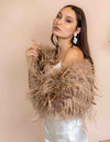 Daphne - Feather Cape in Toffee - Le NUAGE Luxe