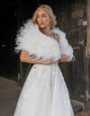 Daphne - Feather Cape in Ivory/Off White - Le NUAGE Luxe