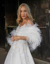 Daphne - Feather Cape in Ivory/Off White - Le NUAGE Luxe