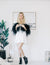 Daphne - Feather Cape in Black