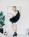 Daphne - Feather Cape in Black - Le NUAGE Luxe