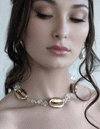 Nuage Ocean - Lanai 3 Gold Shells & Crystal Necklace - Le NUAGE Luxe