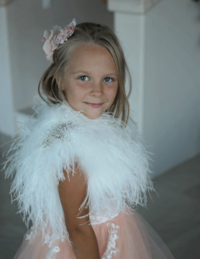 Baby Blaire - Kids Feather Bolero - Limited Edition in Snow - Le NUAGE Luxe