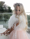 Baby Blaire - Kids Feather Bolero - Limited Edition in Snow - Le NUAGE Luxe