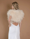 Blaire - Feather Bolero in Cream - Le NUAGE Luxe