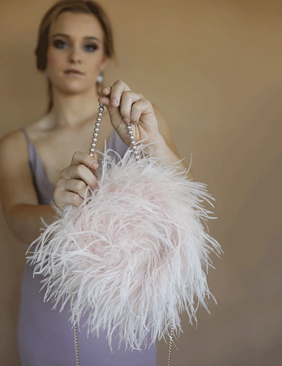 Nuage - Feather Tote in Pink - Pink Handle - Le NUAGE Luxe