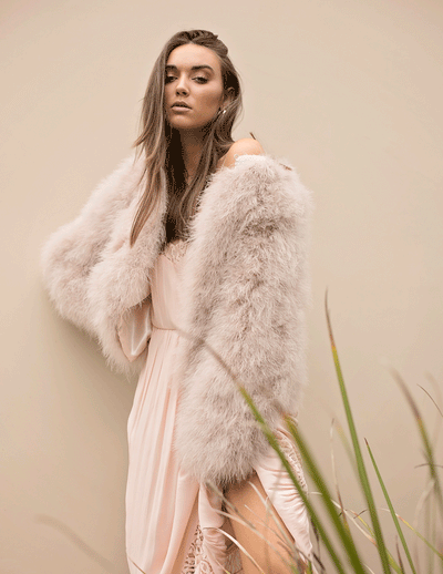 California - Limited Edition Pearl Collection Jacket in Blush - Le NUAGE Luxe