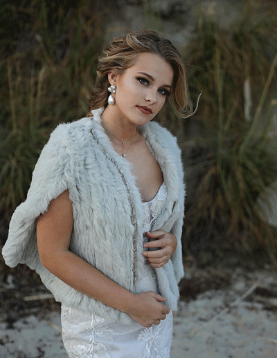 Chamonix Fur Cape - Limited Edition Rhinestone Collection in Ash - Le NUAGE Luxe