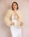Sienna Feather Sleeves in Cream - Le NUAGE Luxe