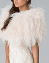 Daphne - Feather Cape in Champagne - Le NUAGE Luxe