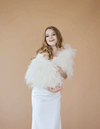Daphne - Feather Cape in Ivory - Le NUAGE Luxe