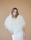 Daphne - Feather Cape in Ivory - Le NUAGE Luxe