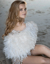 Daphne - Feather Cape in Champagne - Le NUAGE Luxe