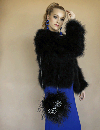 Louvre - Limited Edition Feather Jacket in Jet - Le NUAGE Luxe