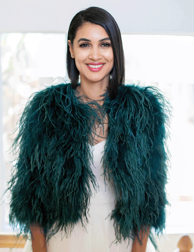 Emerald Forest - Feather Jacket in Green - Le NUAGE Luxe