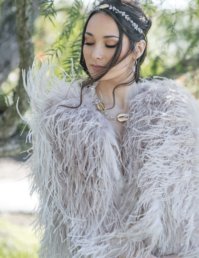Featherly - Feather Jacket in Blush - Le NUAGE Luxe