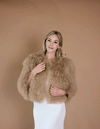 Freya - Mongolian Fur Bomber in Camel - Le NUAGE Luxe