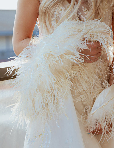 Daphne - Feather Cape in Cream - Le NUAGE Luxe