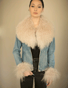 Juniper - Mongolian Fur Collar & Slap On Cuffs in Lavender - Le NUAGE Luxe
